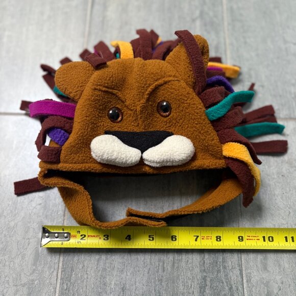 Teazer Polartec Fleece Animal Lion Hat Velcro Closure Kids Size Small - Picture 5 of 7